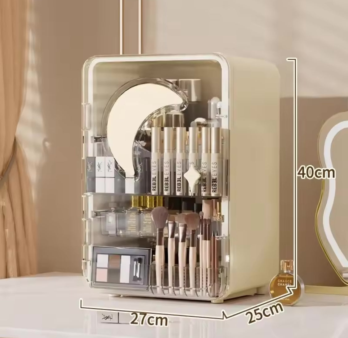 Multi Layer Cosmetic Storage Cabinet, Multifunctional Desktop Storage Rack, Display Case Makeup Box, Desktop Makeup Organizer With Lid Multi Layer Cosmetic Storage Cabinet, Multifunctional Desktop Storage Rack, Display Case Makeup Box, Desktop Makeup Organizer With Lid